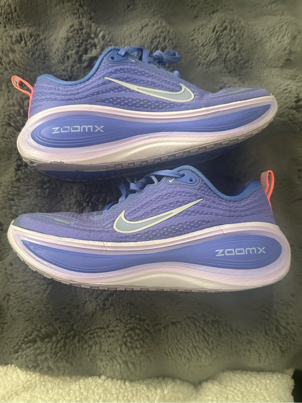 Nike Women's ZoomX Running Shoes - Lavender with Coral Pull Tab